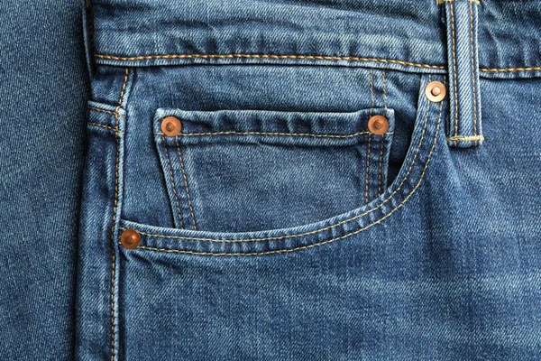 Klassiska jeans texturerad bakgrund, närbild — Stockfoto