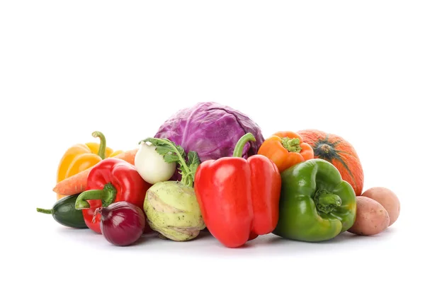 Composition with ripe vegetables isolated on white background — Stock Photo, Image