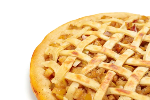 Tasty Apple Pie Isolated White Background Homemade Food — Stock Photo, Image