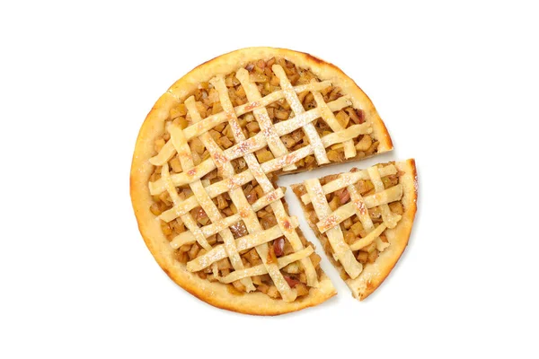 Tasty Apple Pie Isolated White Background Homemade Food — Stock Photo, Image