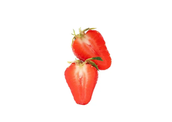Вкусная Красная Клубника Выделена Белом Фоне Летняя Ягода — стоковое фото