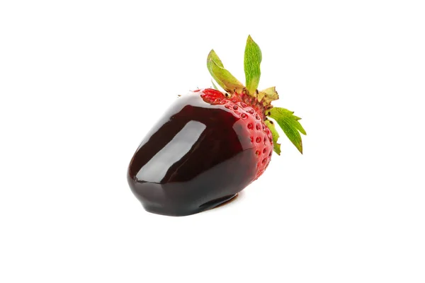 Chocolate Fondue Strawberry Chocolate Sauce Isolated White Background — Stock Photo, Image