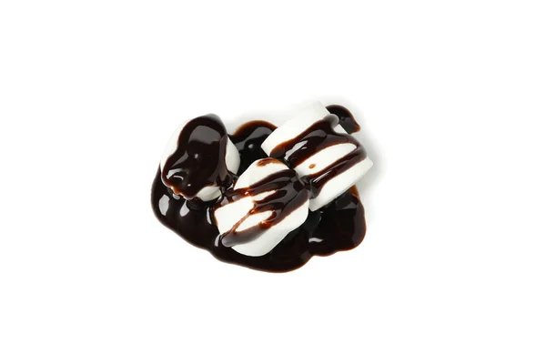 Ζαχαρωτά Σάλτσα Σοκολάτας Που Απομονώνονται Λευκό Φόντο — Φωτογραφία Αρχείου