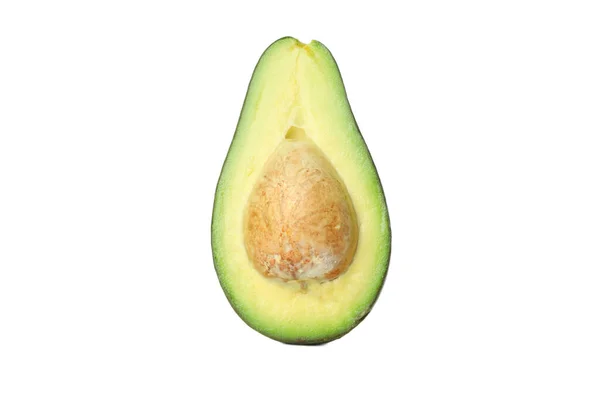 Half Ripe Avocado Isolated White Background — Stock Photo, Image
