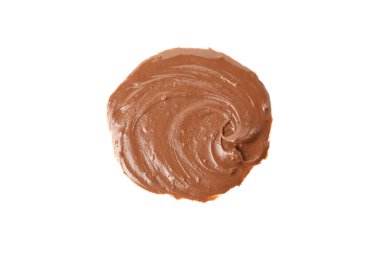 Erimiş çikolata beyaz arka planda izole, üst görünümde