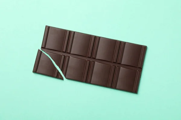 Sabrosa Barra Chocolate Sobre Fondo Menta Alimento Dulce — Foto de Stock