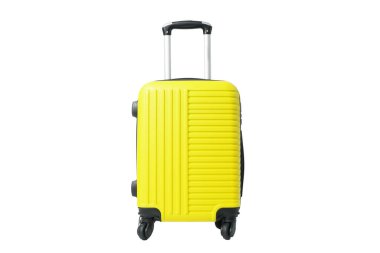 Beyaz arkaplanda izole edilmiş renkli seyahat çantası