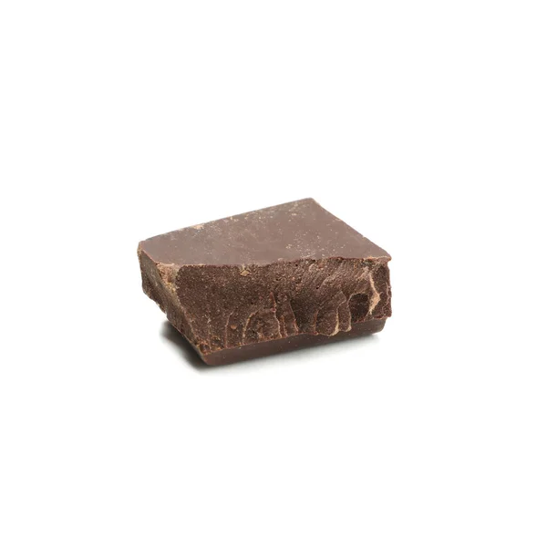 Sabrosas Piezas Chocolate Aisladas Sobre Fondo Blanco —  Fotos de Stock