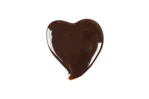 Smaklig Choklad Hjärtformen Isolerad Vit Bakgrund — Stockfoto