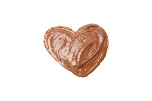 Kalp Şeklindeki Lezzetli Çikolata Beyaz Arka Planda Izole Edilmiş — Stok fotoğraf