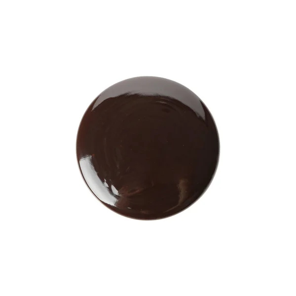 Geschmolzene Schokolade Auf Weißem Hintergrund Isoliert — Stockfoto