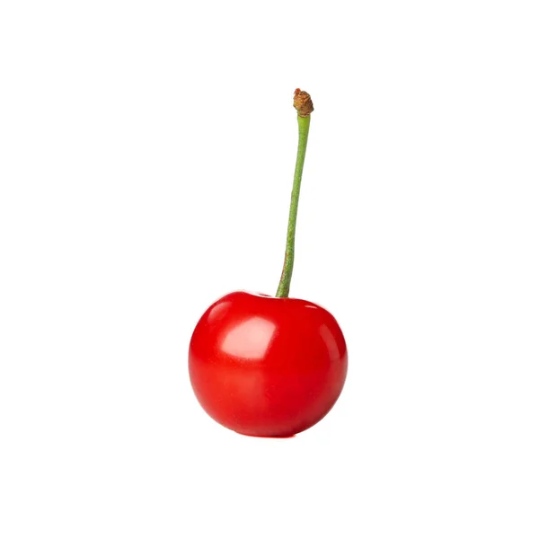 Cherry Merah Segar Diisolasi Latar Belakang Putih — Stok Foto
