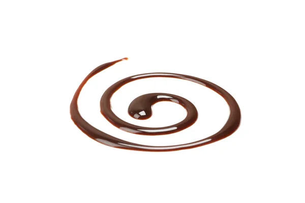 Smaklig Smält Choklad Isolerad Vit Bakgrund — Stockfoto