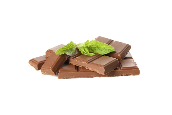 Lekkere Chocolade Munt Geïsoleerd Witte Achtergrond — Stockfoto