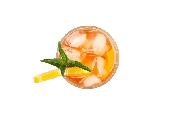 Aperol Spritz Cocktail Isolado Sobre Fundo Branco Bebida Verão — Fotografia de Stock