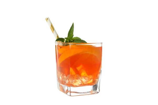 Aperol Spritz Κοκτέιλ Που Απομονώνονται Λευκό Φόντο Θερινό Ποτό — Φωτογραφία Αρχείου