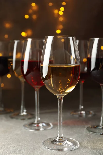 Glasses Wine Background Blurred Lights — Stock Photo, Image