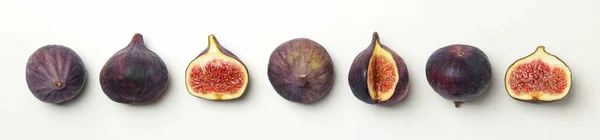 Frutas Frescas Higuera Sobre Fondo Blanco Espacio Para Texto — Foto de Stock
