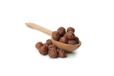 Beyaz arka planda izole edilmiş mısır toplu kaşık