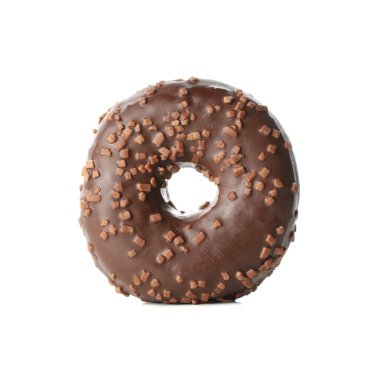 Beyaz arka planda izole edilmiş lezzetli bir çörek.