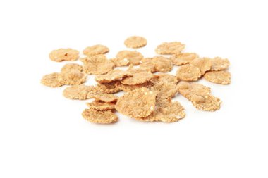 Beyaz arka planda izole çikolatalı müsli.