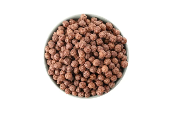 Beyaz arkaplanda izole edilmiş mısır topları olan kase