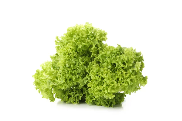 Bladeren Van Groene Salade Geïsoleerd Witte Achtergrond — Stockfoto