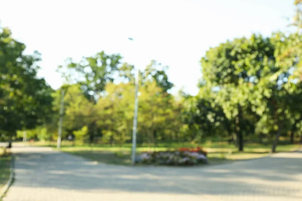 Unscharfes Foto Vom Stadtpark Strahlend Sonnigen Morgen — Stockfoto