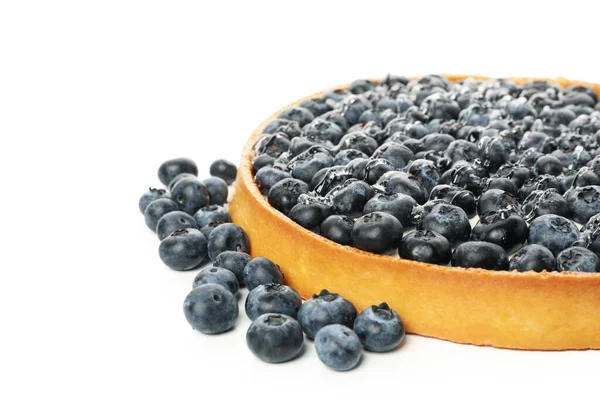 Tasty Blueberry Pie Isolated White Background — Stock Photo, Image