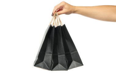 Kadın el çantası, beyaz arka planda izole edilmiş.