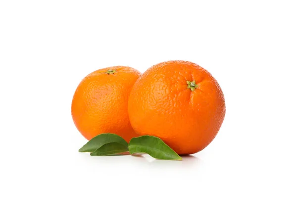 Zralé Sladké Mandarinky Izolované Bílém Pozadí — Stock fotografie