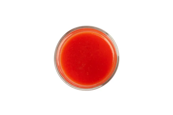 Glas Tomatensaft Isoliert Auf Weißem Hintergrund — Stockfoto