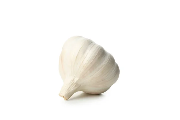 Syrový Čerstvý Česnek Izolovaný Bílém Pozadí — Stock fotografie