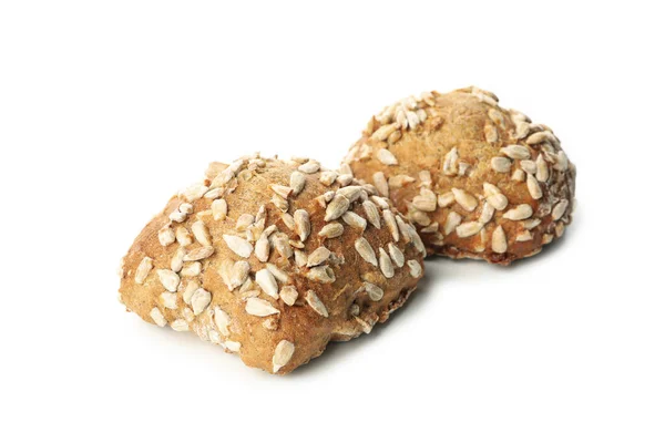 Buns with sunflower seeds isolated on white background — Stock Image Buns Sunflower Seeds Isolated White Background Stock Photo