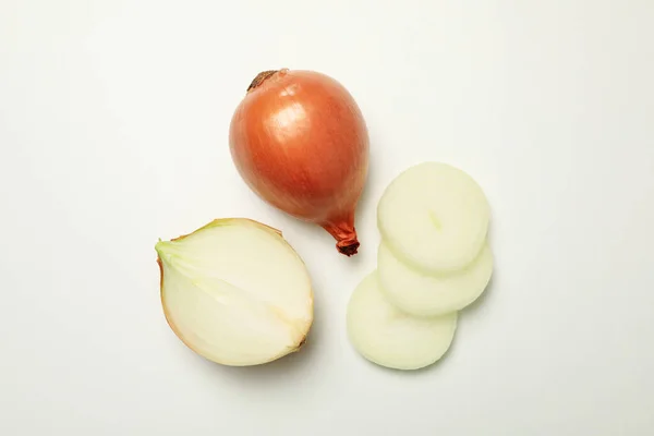 Fresh Raw Onion White Background Close — Stock Photo, Image