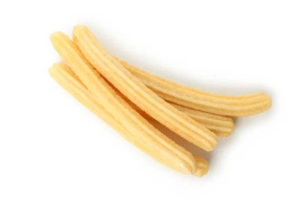 Gustosi Churros Dolci Isolati Sfondo Bianco — Foto Stock