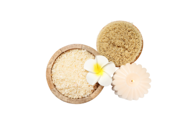 Yeni yıl için doğal elementlerle düzenlenmiş spa öğeleri, beyaz, PNG