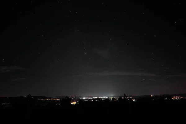 Paysage Nocturne Geisenheim Avec Ciel Étoilé — Photo