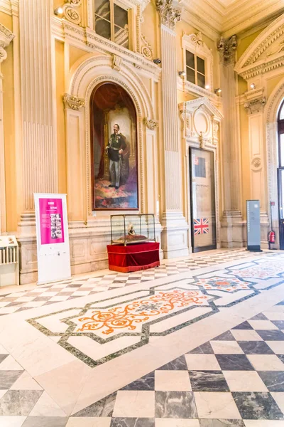 Turin Piémont Italie Août 2017 Salle Intérieure Palais Carignano Siège — Photo