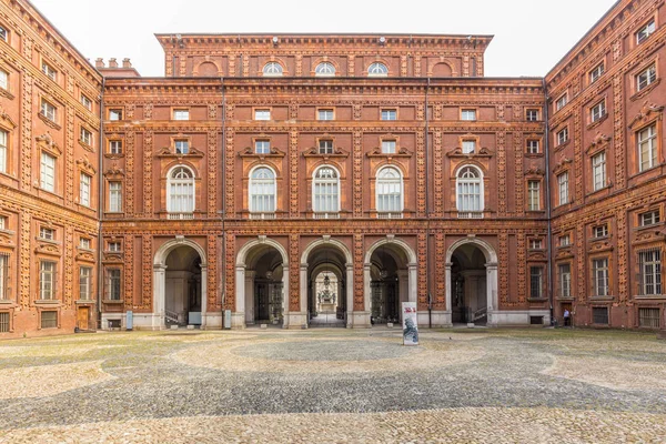 Torino Piemonte Italia Settembre 2017 Facciata Interna Palazzo Carignano Piazza — Foto Stock