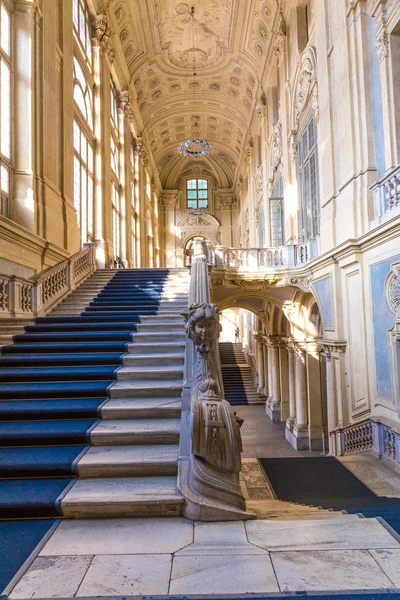 Turín Piamonte Italia Septiembre 2017 Palacio Madama Famosa Escalera Situado —  Fotos de Stock