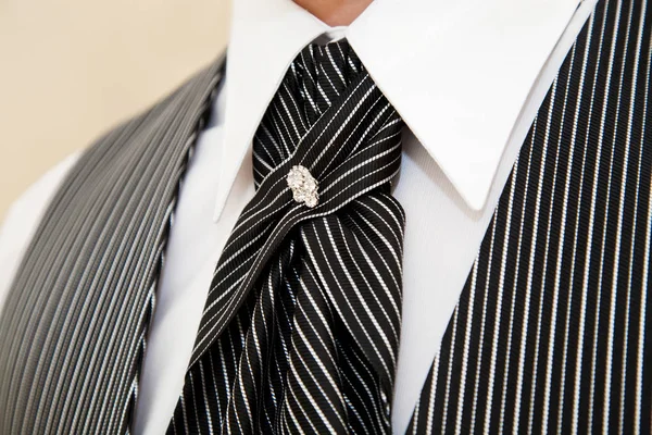Groom Elegant Black Tuxedo — Stock Photo, Image