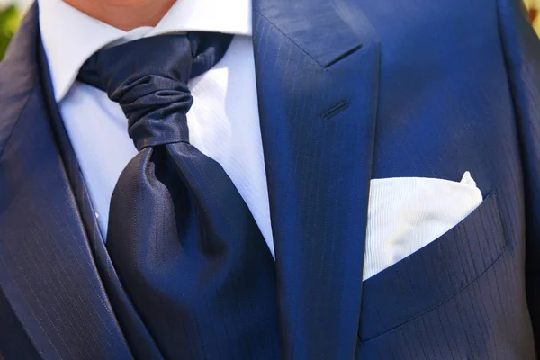 Groom Smoking Elegante Com Boutonniere — Fotografia de Stock