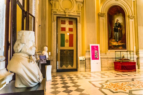 Turim Piemonte Itália Agosto 2017 Sala Interior Palácio Carignano Sede — Fotografia de Stock