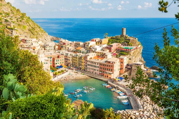 Malowniczy Widok Vernazza Cinque Terre Włochy — Zdjęcie stockowe