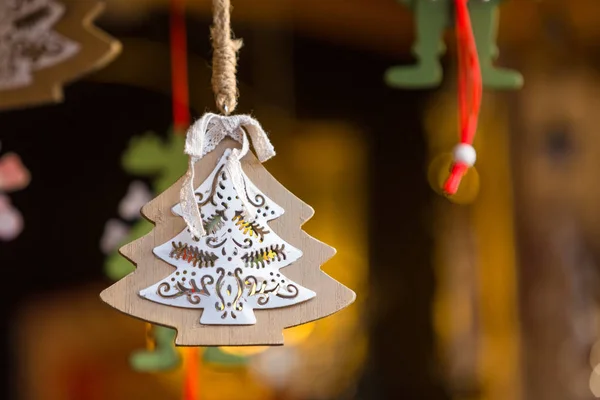 Decorações Coloridas Mercado Natal Estrasburgo Alsácia França — Fotografia de Stock