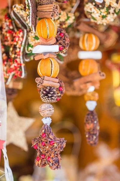 Coloridas Decoraciones Mercado Navideño Estrasburgo Alsacia Francia —  Fotos de Stock