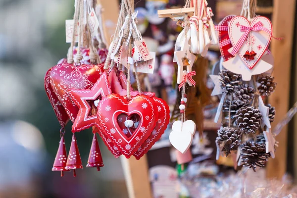 Coloridas Decoraciones Mercado Navideño Estrasburgo Alsacia Francia —  Fotos de Stock