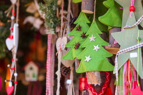 Strazburg Alsace Fransa Için Noel Piyasada Renkli Süslemeleri — Stok fotoğraf