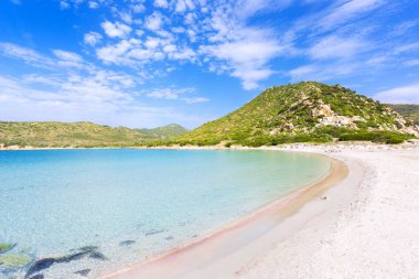 Görünümü bir Punta Molentis Beach, Sardunya, İtalya